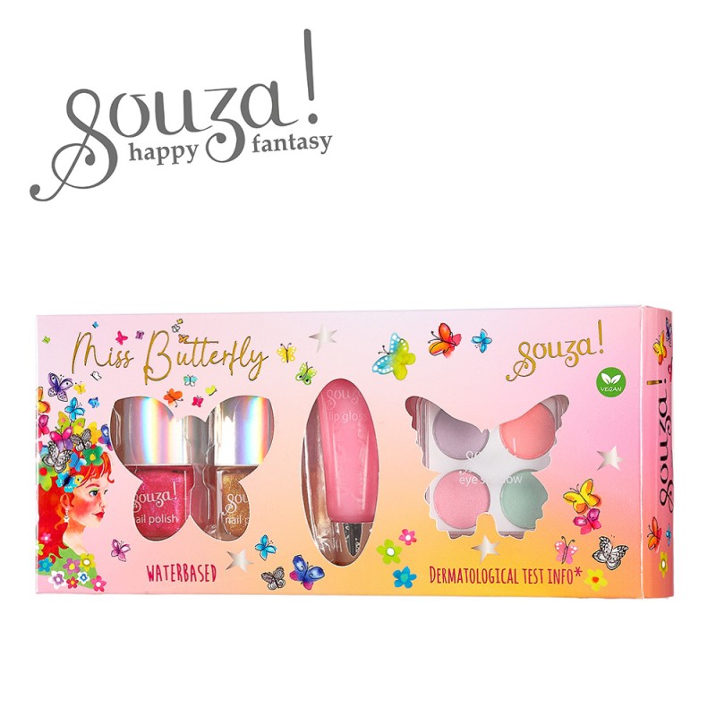 Kosmetyki do makijażu dla dzieci 7 el. zestaw Motyl Souza!