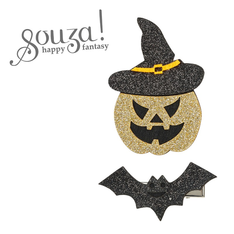 Spinki do włosów Halloween dynia i nietoperz 2 szt. Souza!