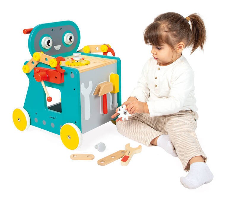 Wózek warsztat magnetyczny z narzędziami Robot Brico ‘Kids 18m+ Janod