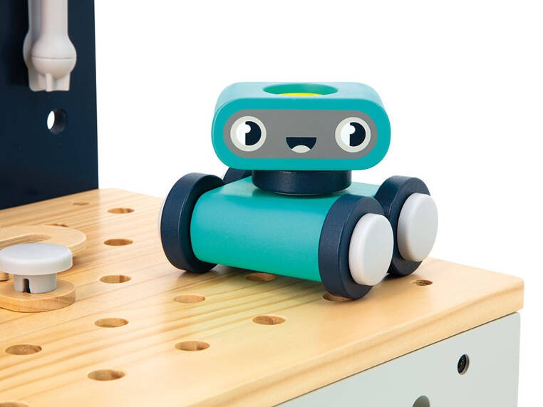 Duży stolik warsztat drewniany magnetyczny Robot Brico ‘Kids 3+ Janod