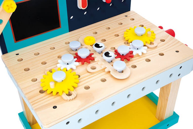 Duży stolik warsztat drewniany magnetyczny Robot Brico ‘Kids 3+ Janod