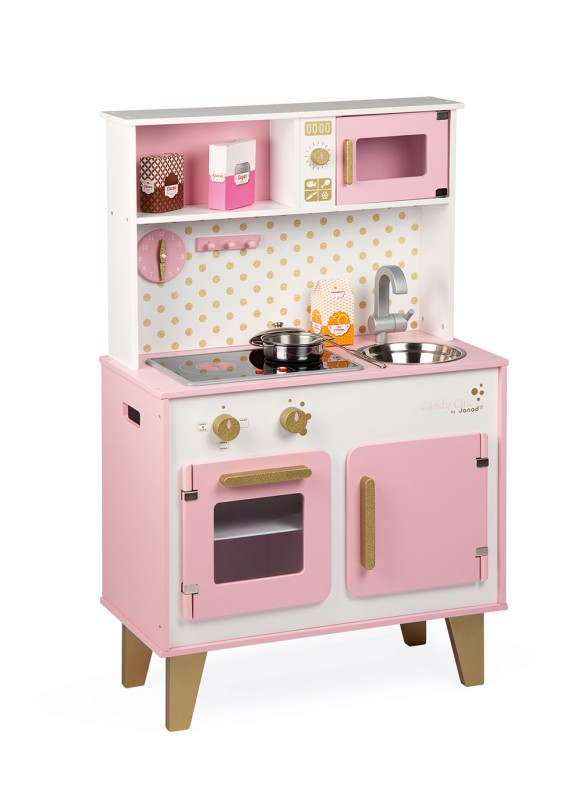 Duża kuchnia drewniana z dźwiękiem i 6 akcesoriami Candy Chic Janod