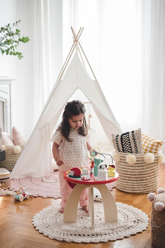 Stolik edukacyjny duży drewniany Baby Forest Janod