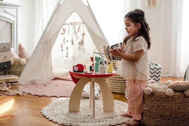Stolik edukacyjny duży drewniany Baby Forest Janod