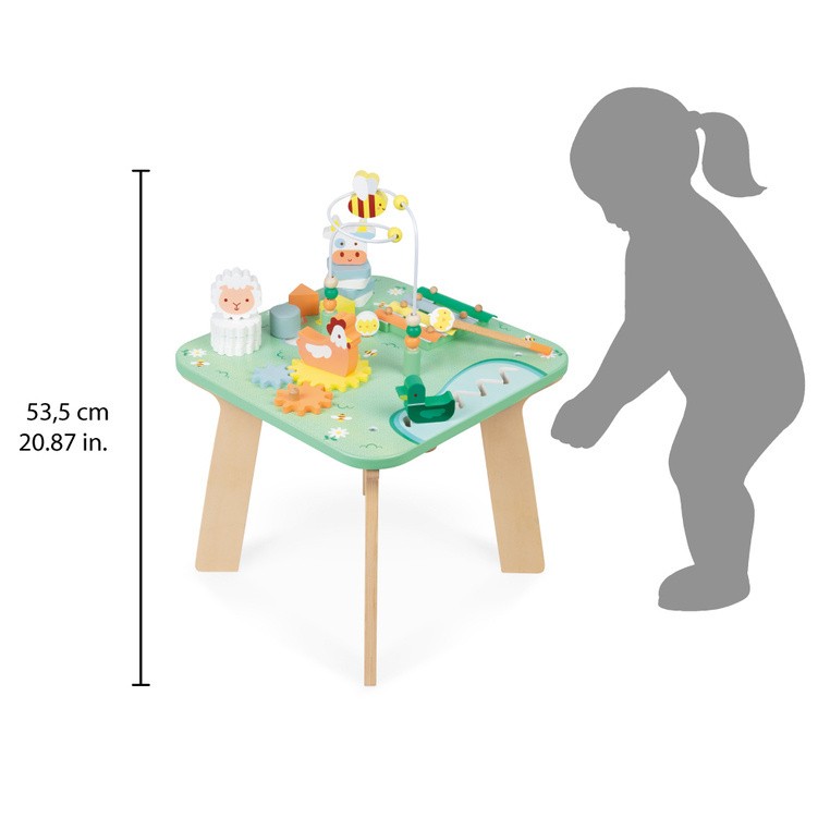 Wielofunkcyjny stolik edukacyjny drewniany Łąka 12 m+ Janod