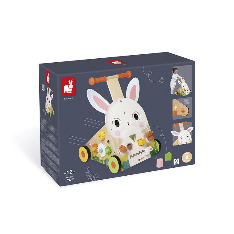 Wielofunkcyjny pchacz edukacyjny Farma 12 m+ Janod