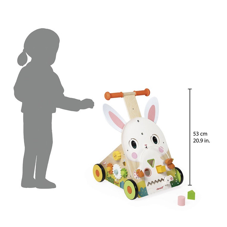 Wielofunkcyjny pchacz edukacyjny Farma 12 m+ Janod