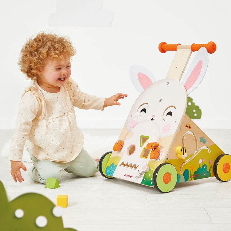 Wielofunkcyjny pchacz edukacyjny Farma 12 m+ Janod