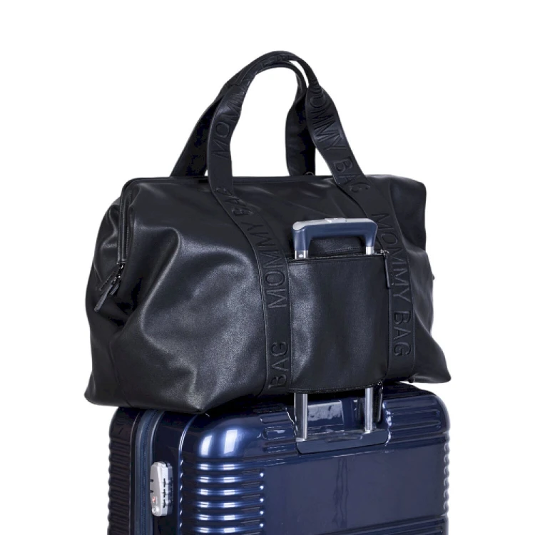 Torba Mommy Bag Signature Vegan Leather Black Childhome