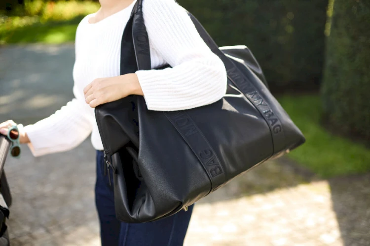 Torba Mommy Bag Signature Vegan Leather Black Childhome