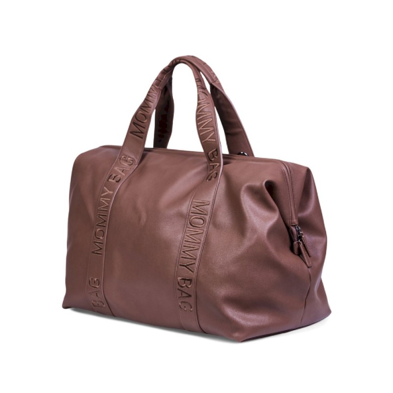 Torba Mommy Bag Signature Vegan Leather Dark Brown Childhome