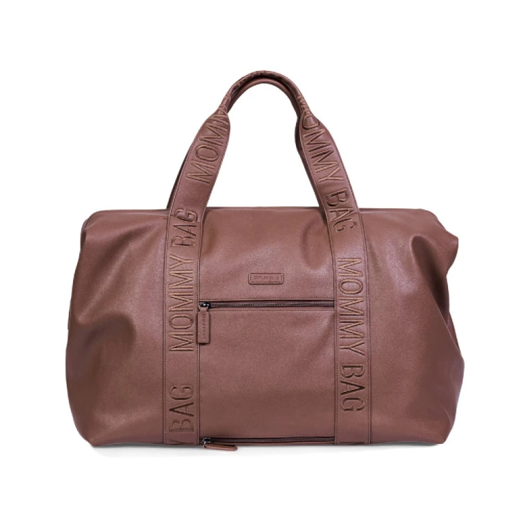 Torba Mommy Bag Signature Vegan Leather Dark Brown Childhome