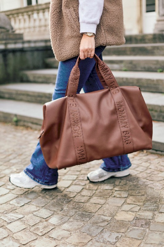 Torba Mommy Bag Signature Vegan Leather Dark Brown Childhome