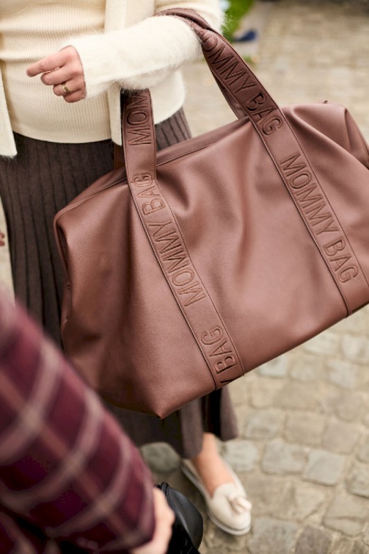 Torba Mommy Bag Signature Vegan Leather Dark Brown Childhome
