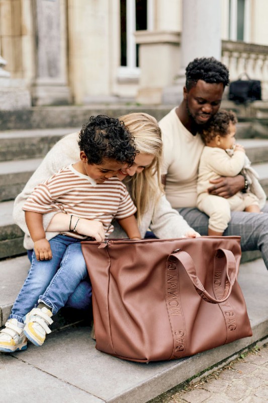 Torba Mommy Bag Signature Vegan Leather Dark Brown Childhome