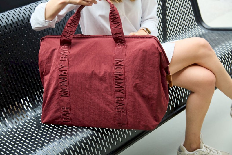 Torba Mommy Bag Signature Urban Burgundy Childhome