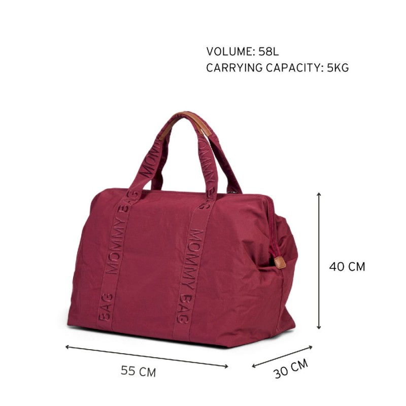 Torba Mommy Bag Signature Urban Burgundy Childhome