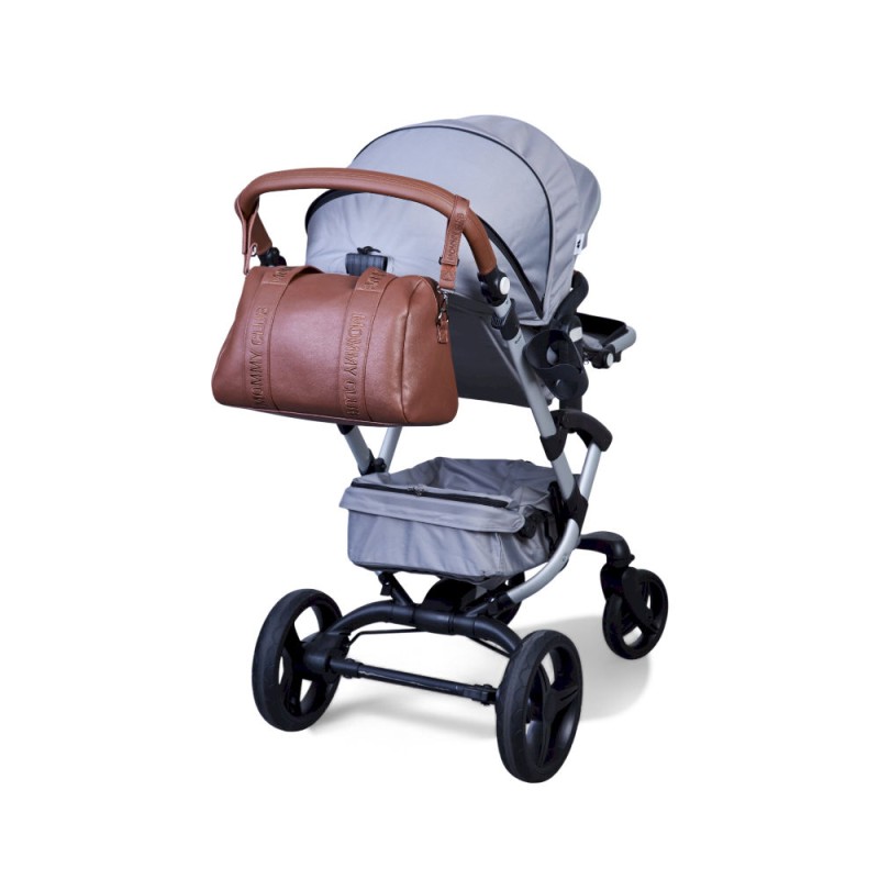 Torba do wózka Mommy Club Vegan Leather Dark Brown Childhome