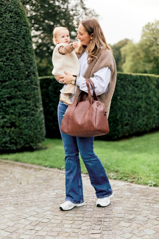 Torba do wózka Mommy Club Vegan Leather Dark Brown Childhome