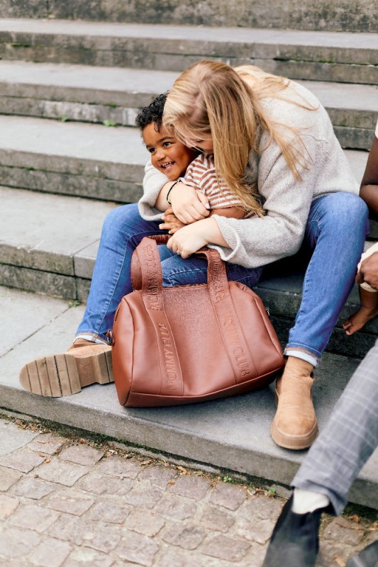 Torba do wózka Mommy Club Vegan Leather Dark Brown Childhome