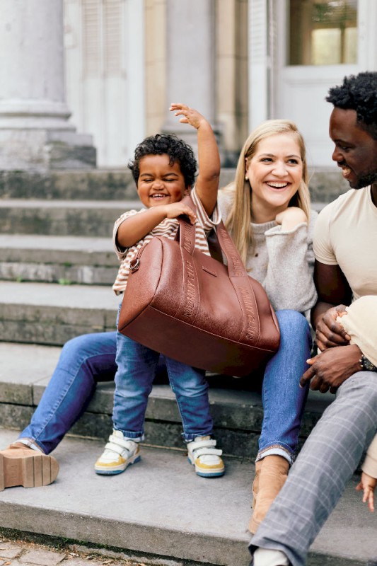 Torba do wózka Mommy Club Vegan Leather Dark Brown Childhome