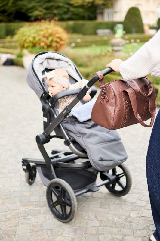 Torba do wózka Mommy Club Vegan Leather Dark Brown Childhome