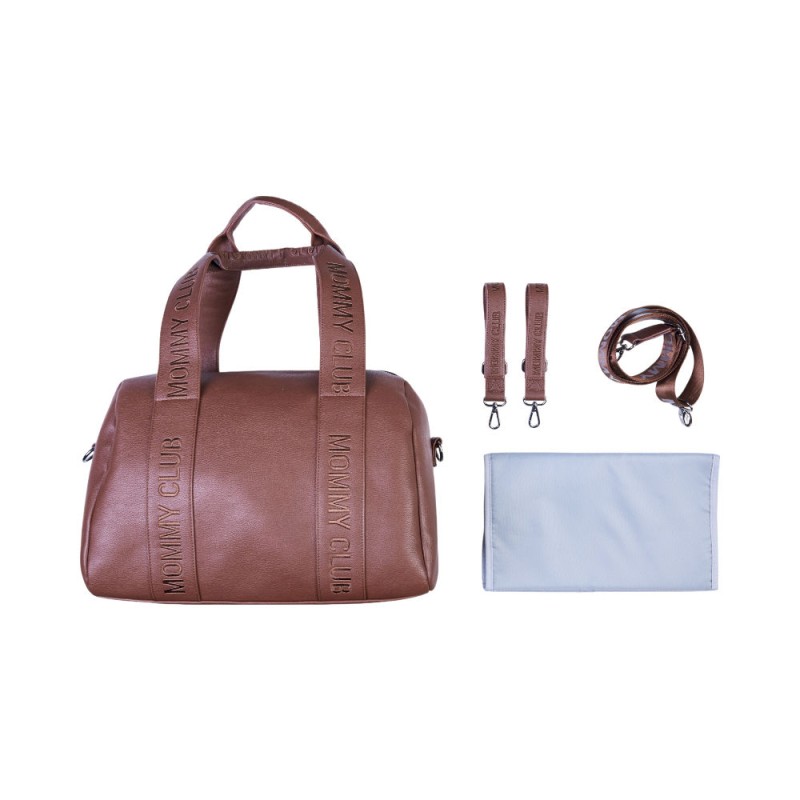 Torba do wózka Mommy Club Vegan Leather Dark Brown Childhome