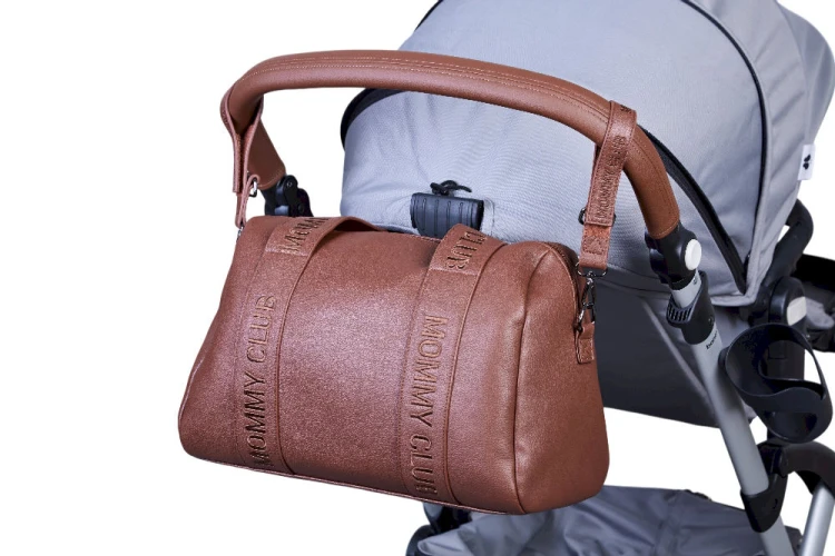 Torba do wózka Mommy Club Vegan Leather Dark Brown Childhome