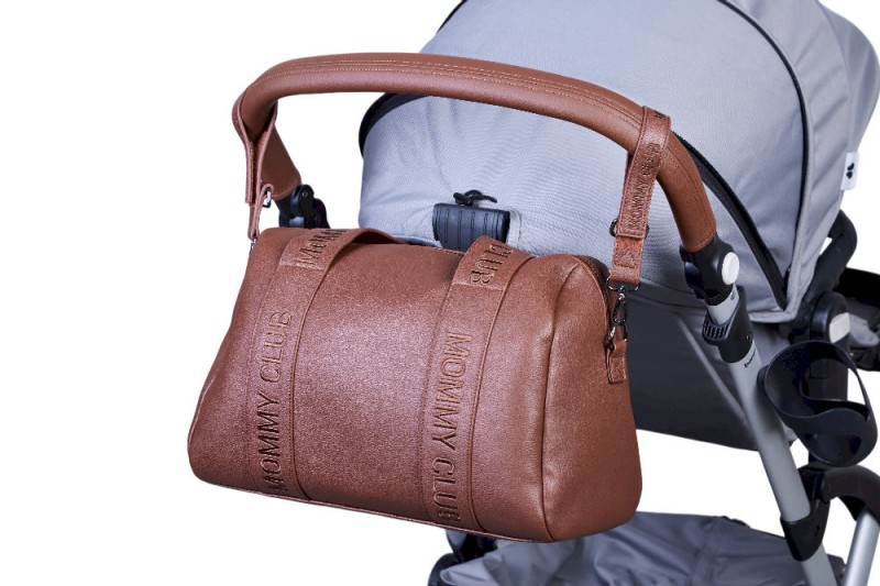 Torba do wózka Mommy Club Vegan Leather Dark Brown Childhome