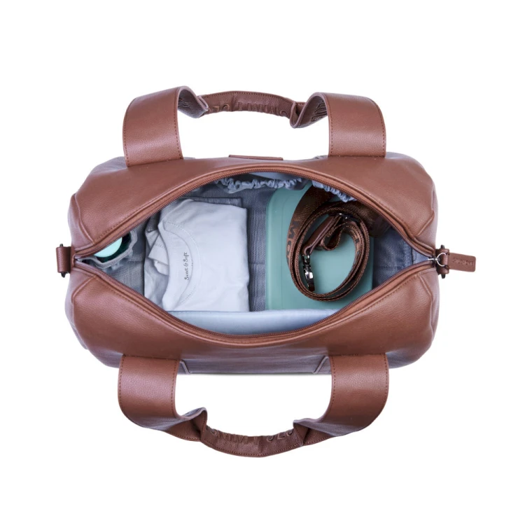 Torba do wózka Mommy Club Vegan Leather Dark Brown Childhome