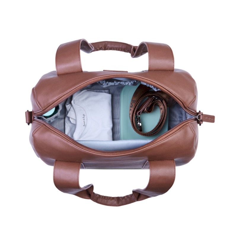 Torba do wózka Mommy Club Vegan Leather Dark Brown Childhome