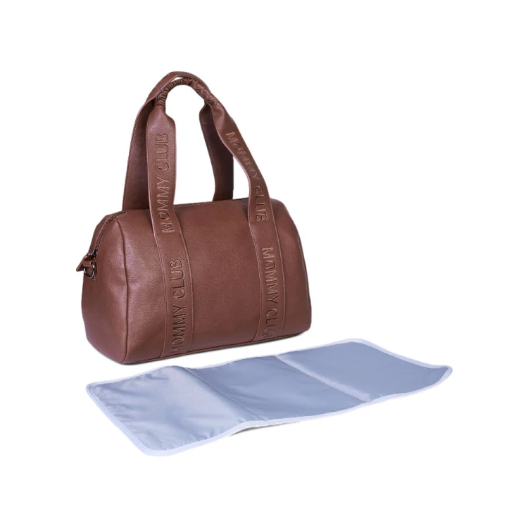 Torba do wózka Mommy Club Vegan Leather Dark Brown Childhome
