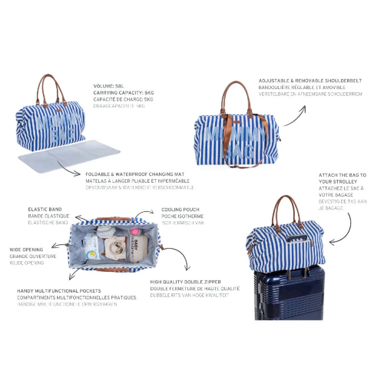Torba Mommy Bag Electrique Blue Childhome