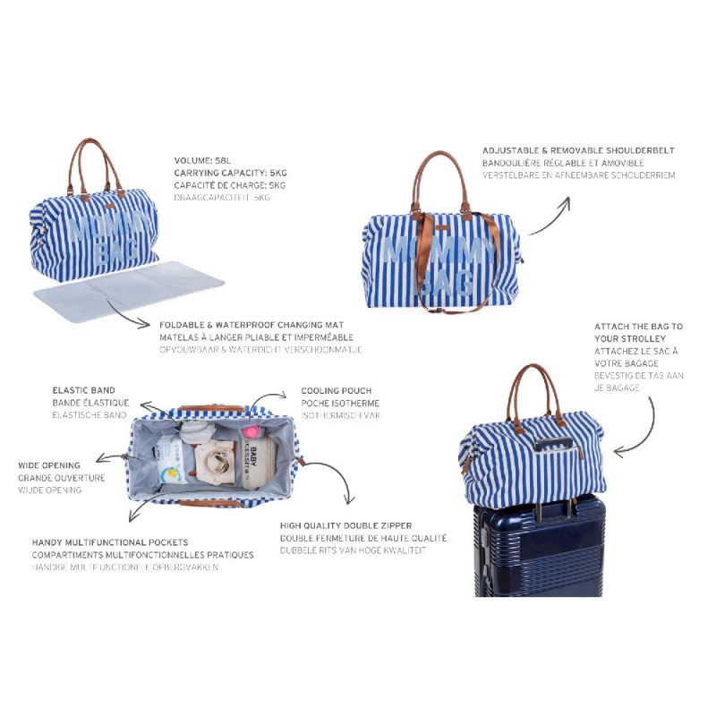 Torba Mommy Bag Electrique Blue Childhome