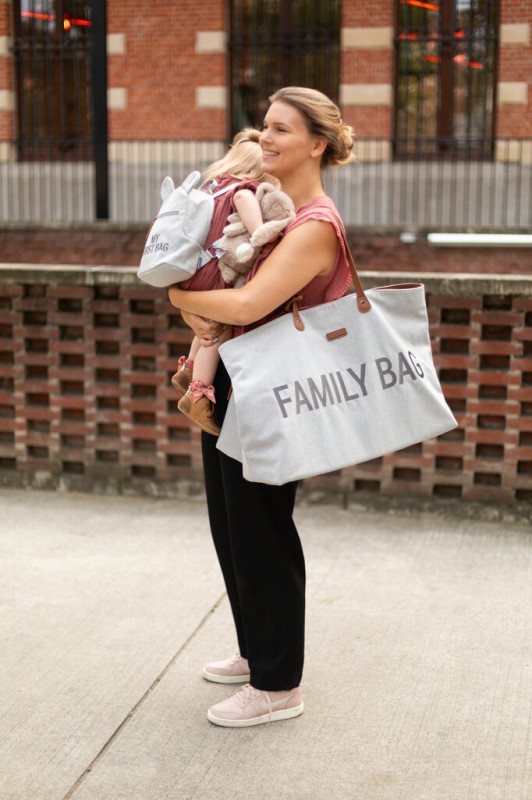 Torba Family Bag Kanwas Szara Childhome