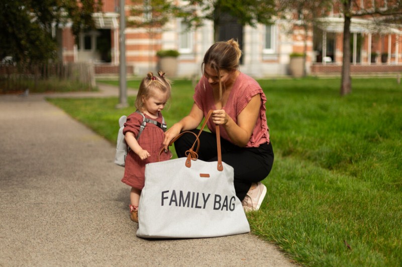 Torba Family Bag Kanwas Szara Childhome