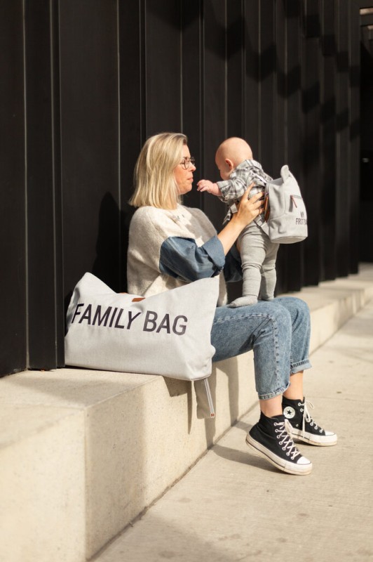 Torba Family Bag Kanwas Szara Childhome