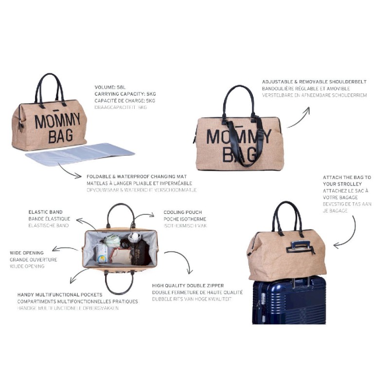 Torba Mommy Bag Raffia Look Childhome