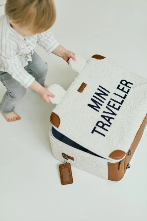 Walizka dziecięca Mini Traveller Teddy bear White Childhome