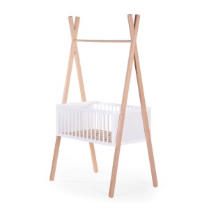 Łóżeczko Tipi 50x90 cm + Wieszak na ubrania Childhome