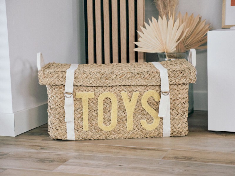 Rattanowe Kosze na pasek zestaw 2 szt. Yellow Childhome