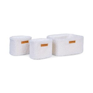 Podwieszane pojemniki uniwersalne - zestaw 3 szt. Teddy Off-White Childhome