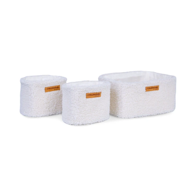 Podwieszane pojemniki uniwersalne - zestaw 3 szt. Teddy Off-White Childhome