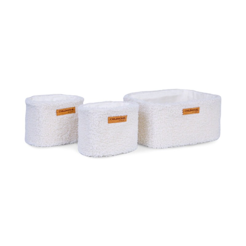 Podwieszane pojemniki uniwersalne - zestaw 3 szt. Teddy Off-White Childhome