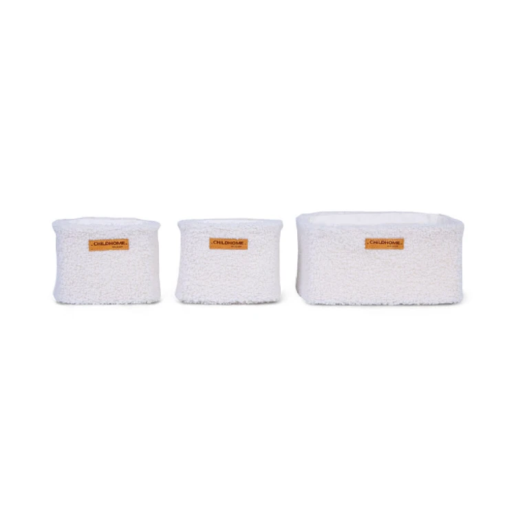 Podwieszane pojemniki uniwersalne - zestaw 3 szt. Teddy Off-White Childhome