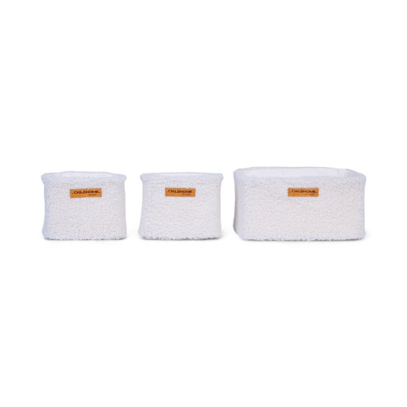 Podwieszane pojemniki uniwersalne - zestaw 3 szt. Teddy Off-White Childhome