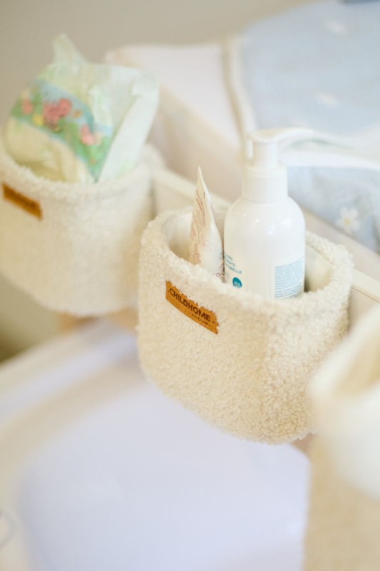 Podwieszane pojemniki uniwersalne - zestaw 3 szt. Teddy Off-White Childhome