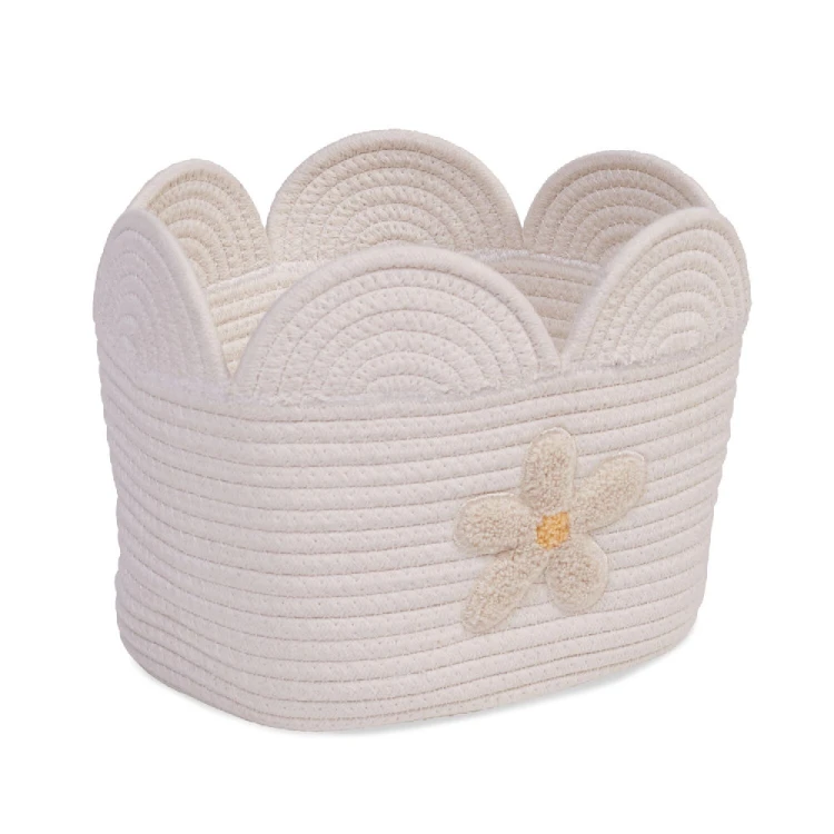 Pojemnik 30x20x15 z bawełnianej liny Flower Childhome