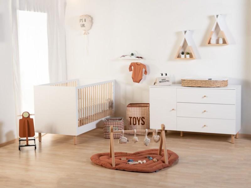 Kosz do przewijania z materacem - 70x50 cm - Trawa morska Childhome