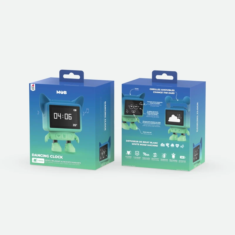 Tańczący budzik niebieski MOB